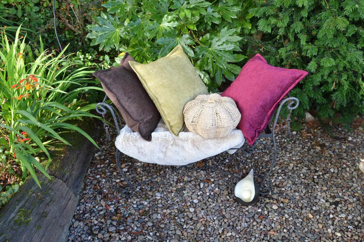 ILIV Glendale chenille fabric cushion cover - chocolate brown/cherry red/pistachio | VITTO