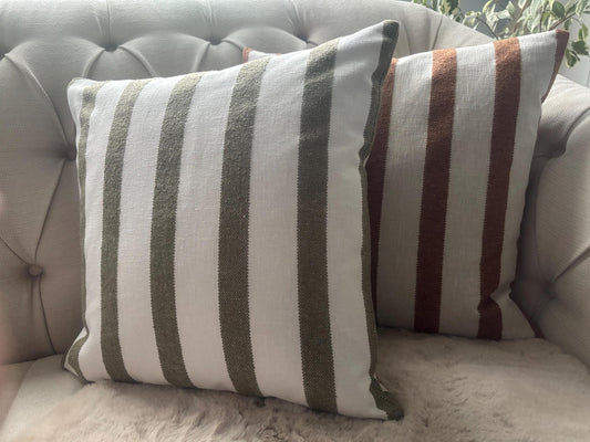 IDA - Striped woven fabric handmade cushion cover