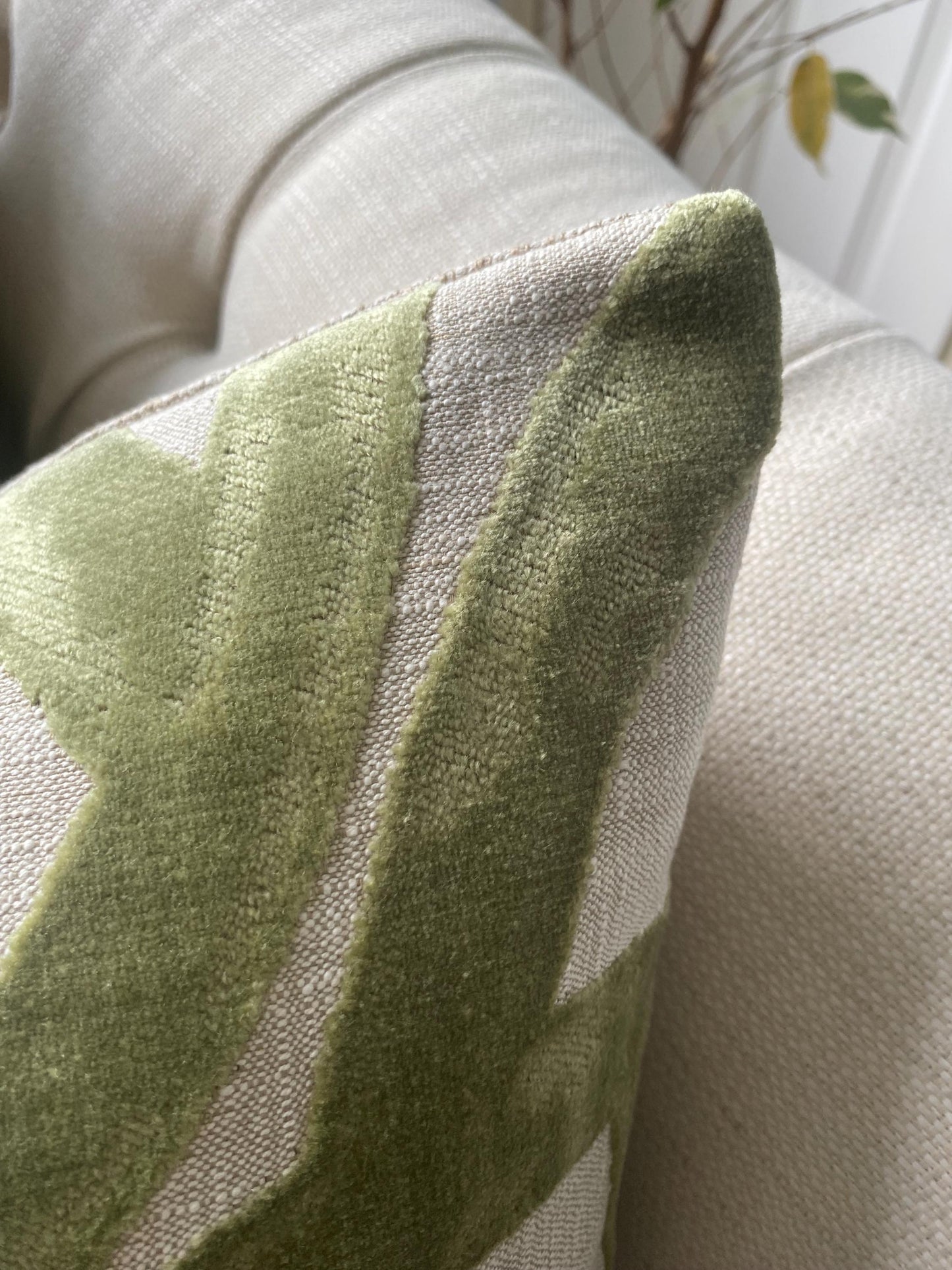 LIVIA - Velvet abstract patterned handmade cushion cover.