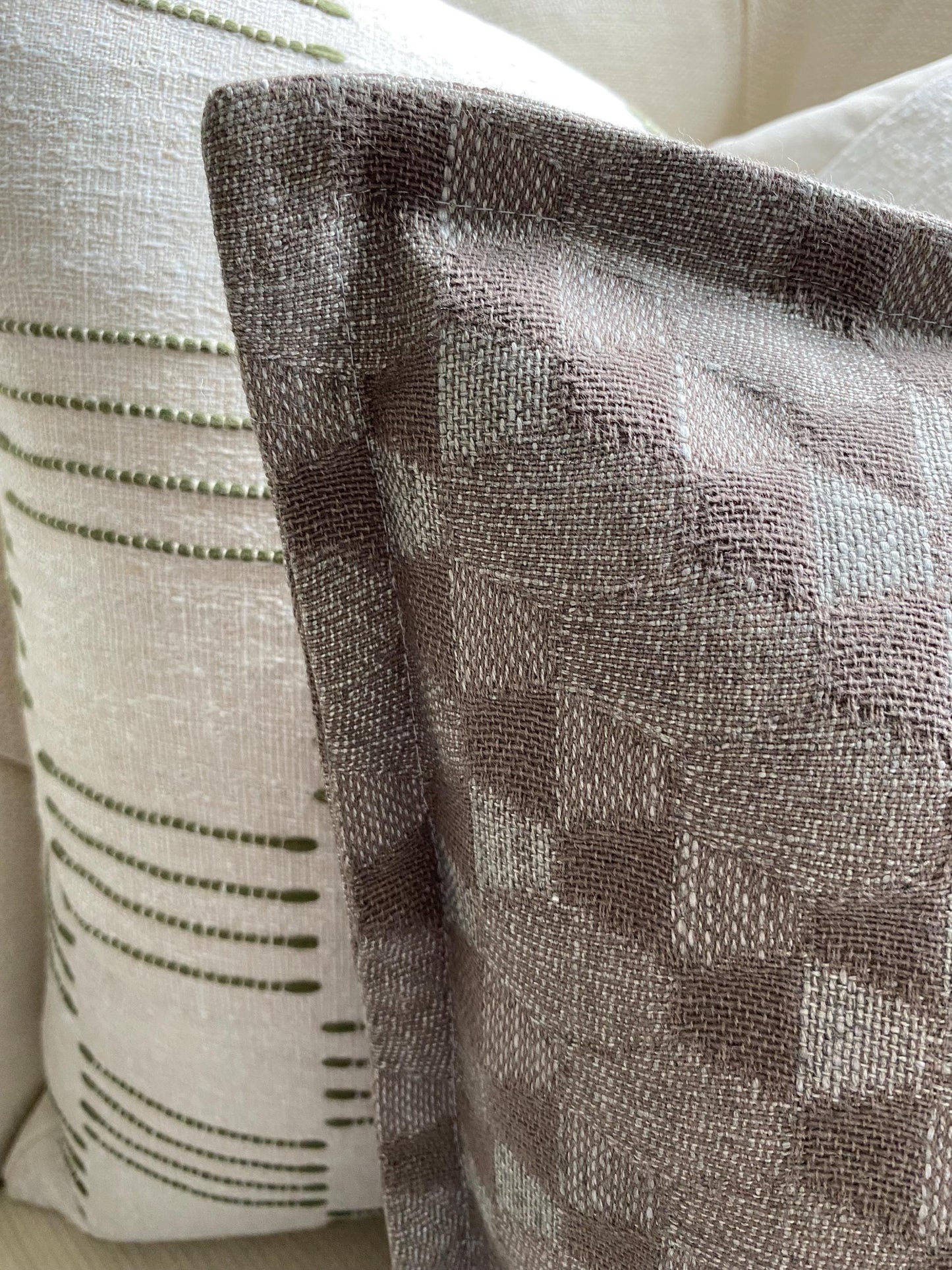 NOYA - Handmade gold or grey woven textured cushion cover.