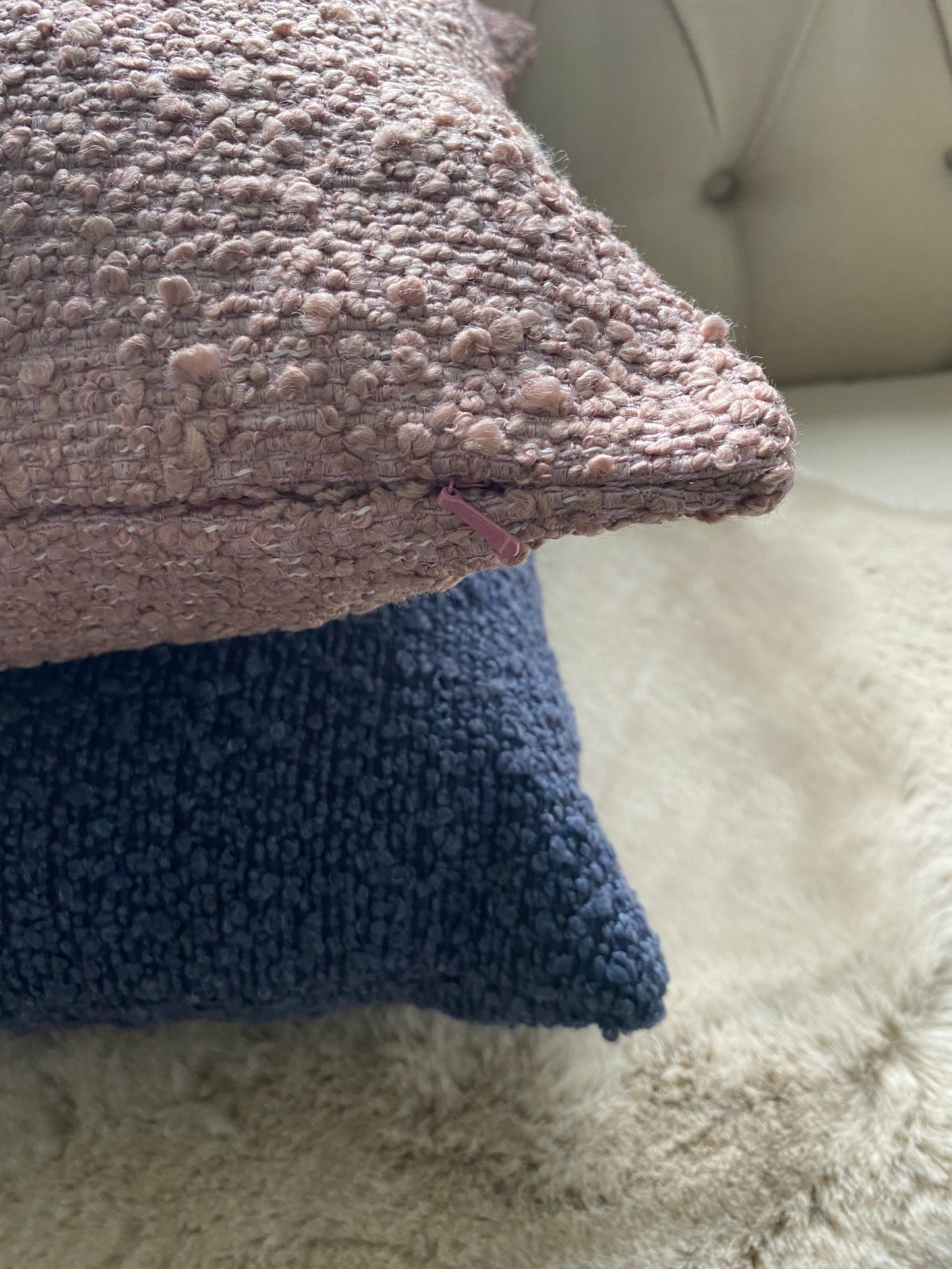 ALLEGRA- Chunky boucle handmade cushion cover in a variety of colours.