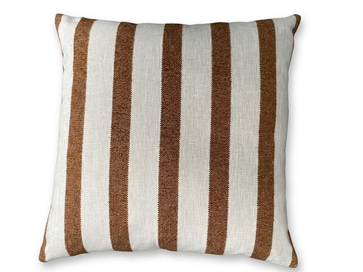 IDA - Striped woven fabric handmade cushion cover
