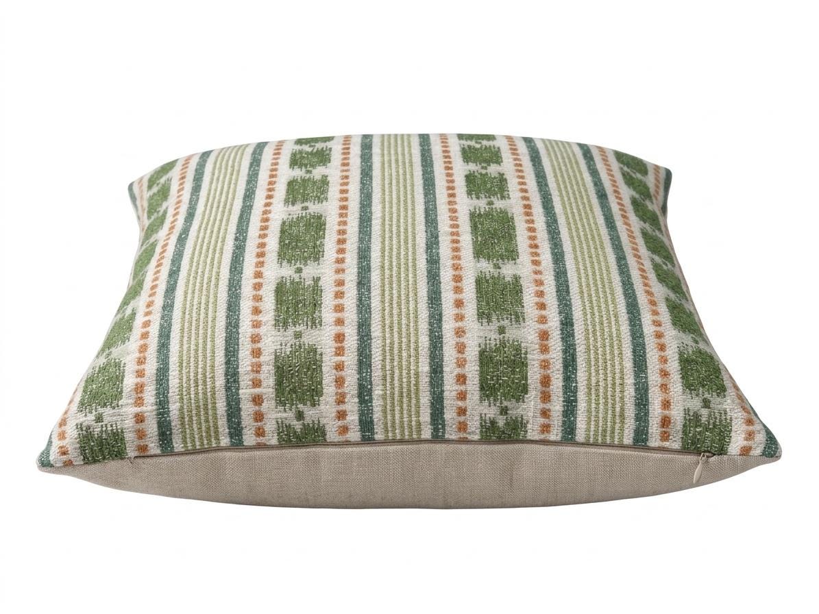 FLAVIA - Striped woven handmade fabric cushion cover