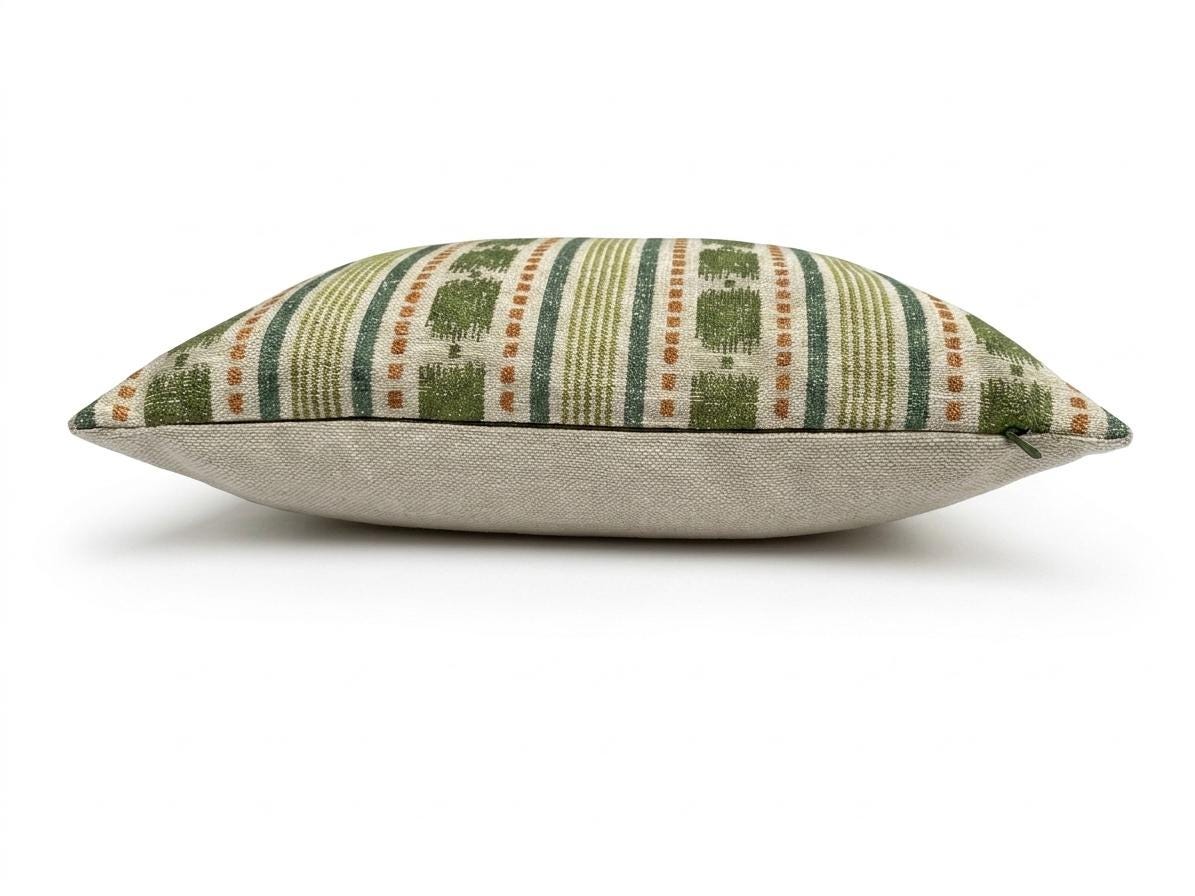 FLAVIA - Striped woven handmade fabric cushion cover