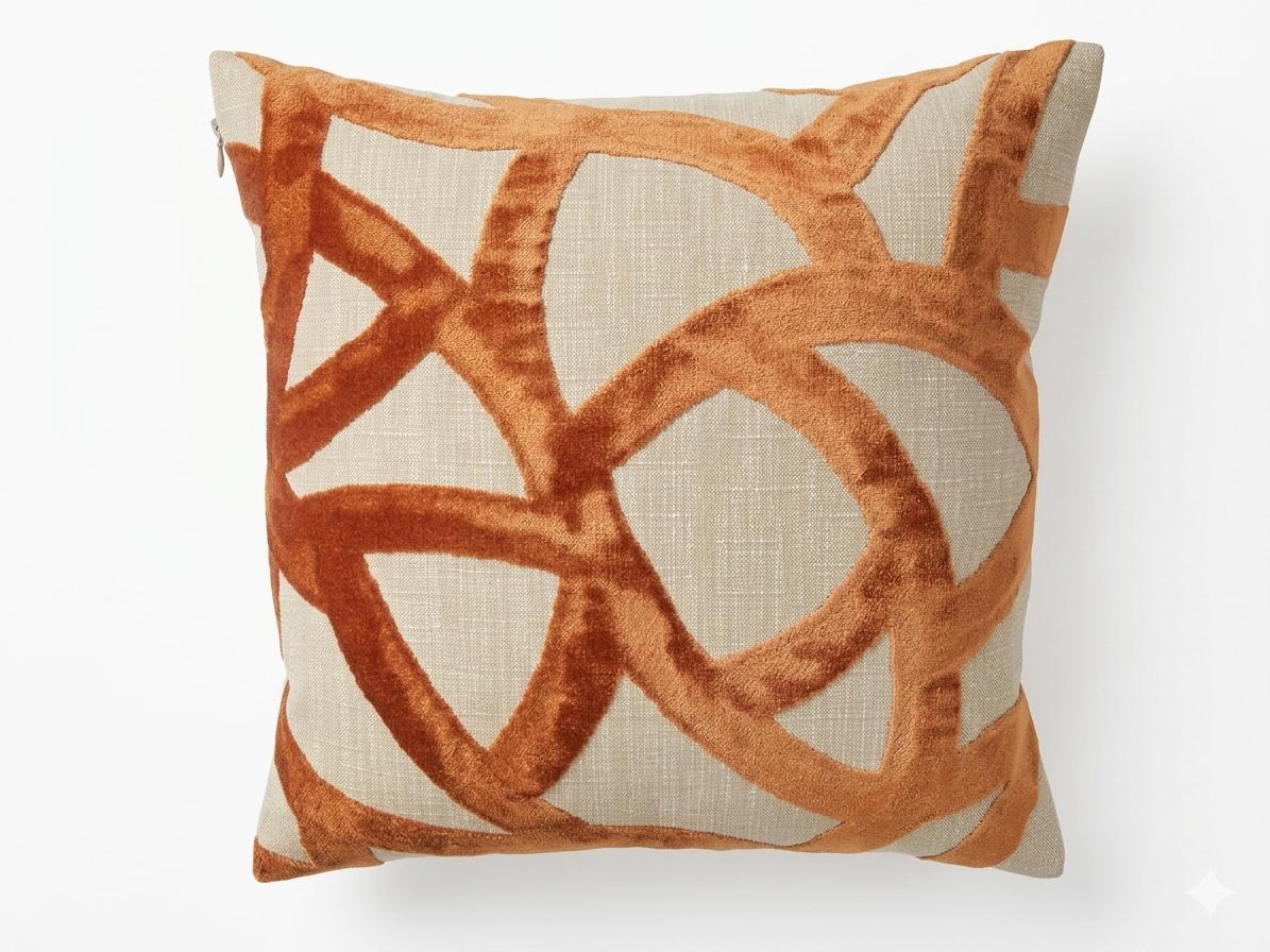 LIVIA - Velvet abstract patterned handmade cushion cover.
