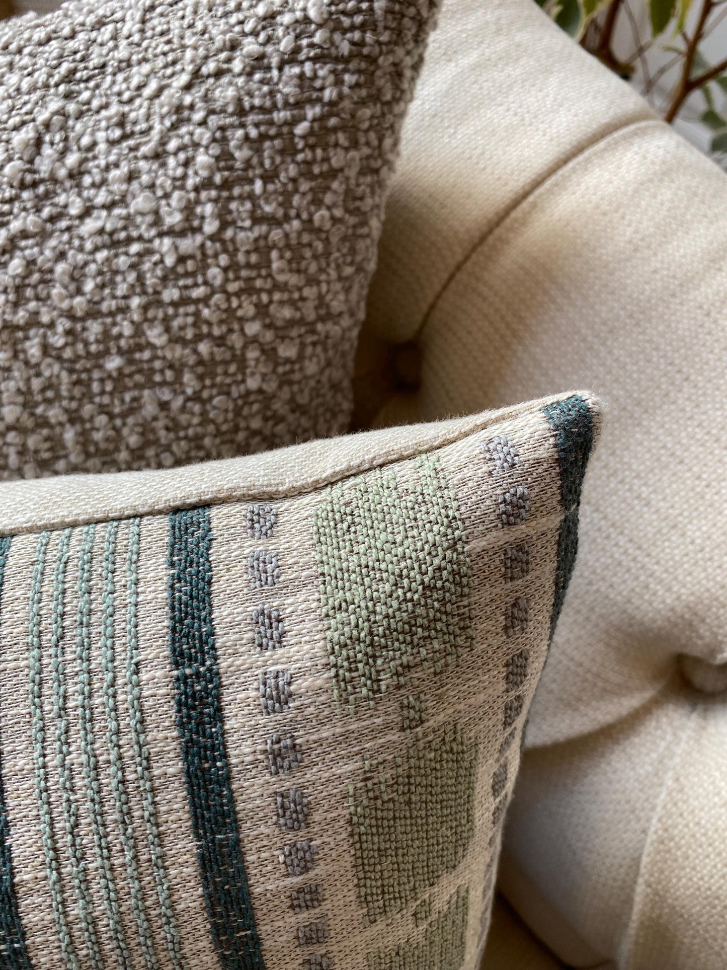 FLAVIA - Striped woven handmade fabric cushion cover