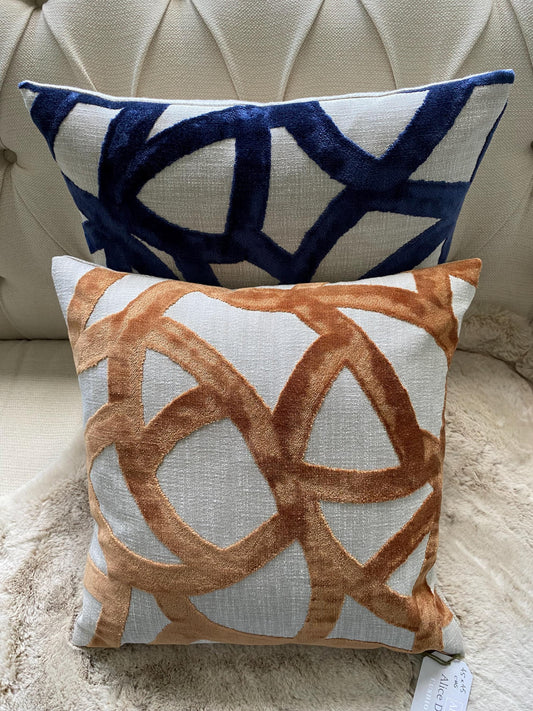 LIVIA - Velvet abstract patterned handmade cushion cover.