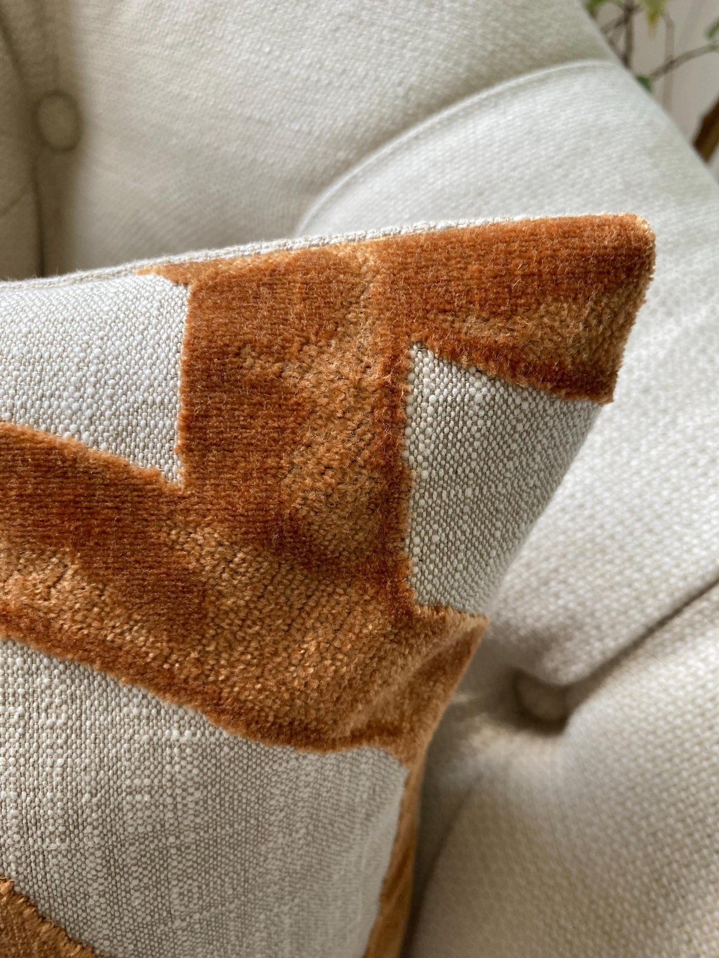 LIVIA - Velvet abstract patterned handmade cushion cover.