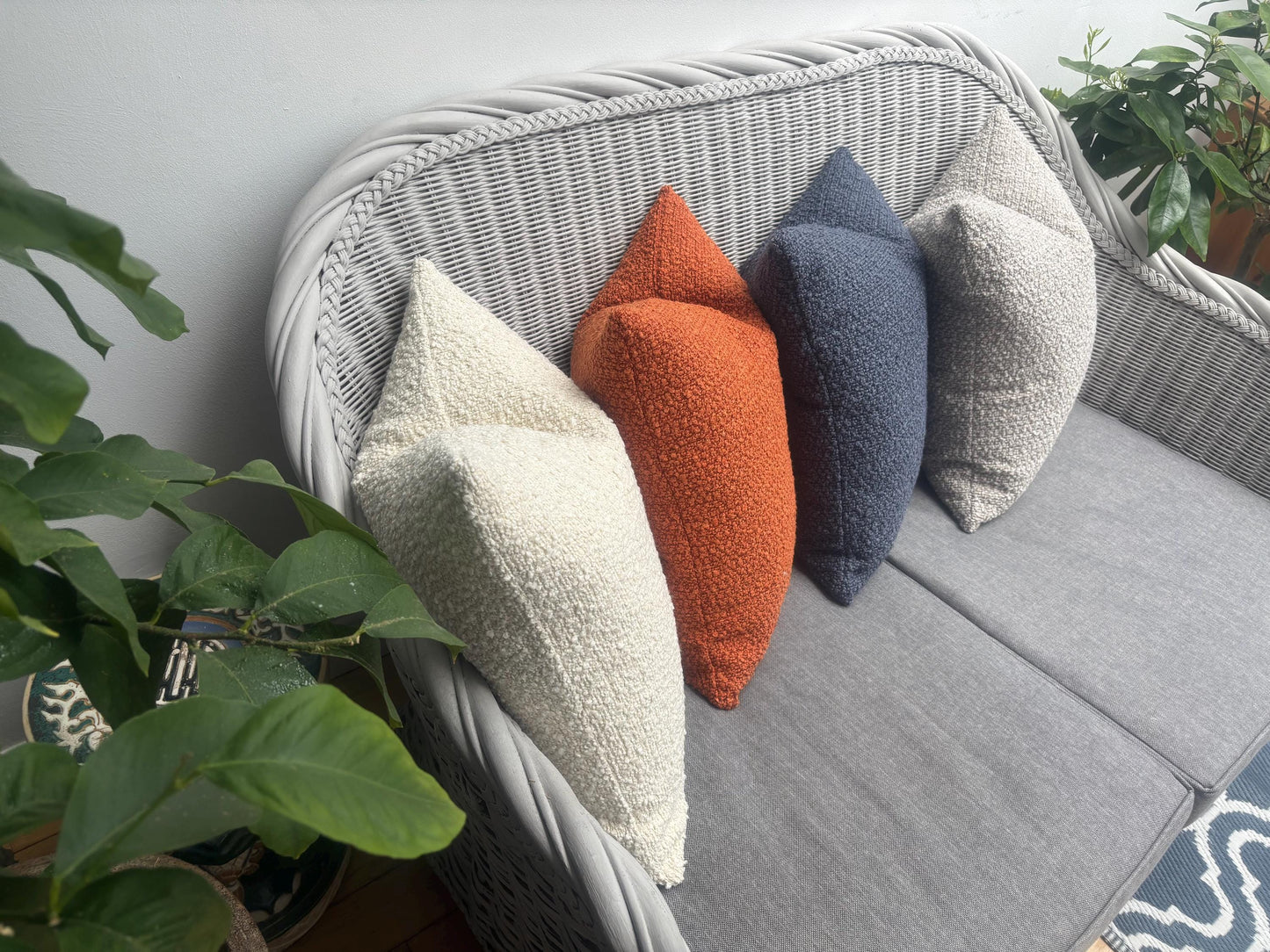ALLEGRA - Chunky boucle handmade cushion cover in a variety of colours.