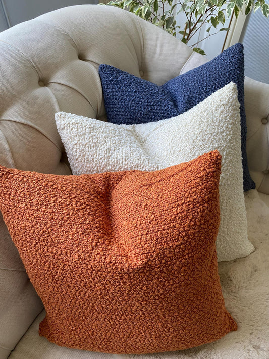 ALLEGRA - Chunky boucle handmade cushion cover in a variety of colours.