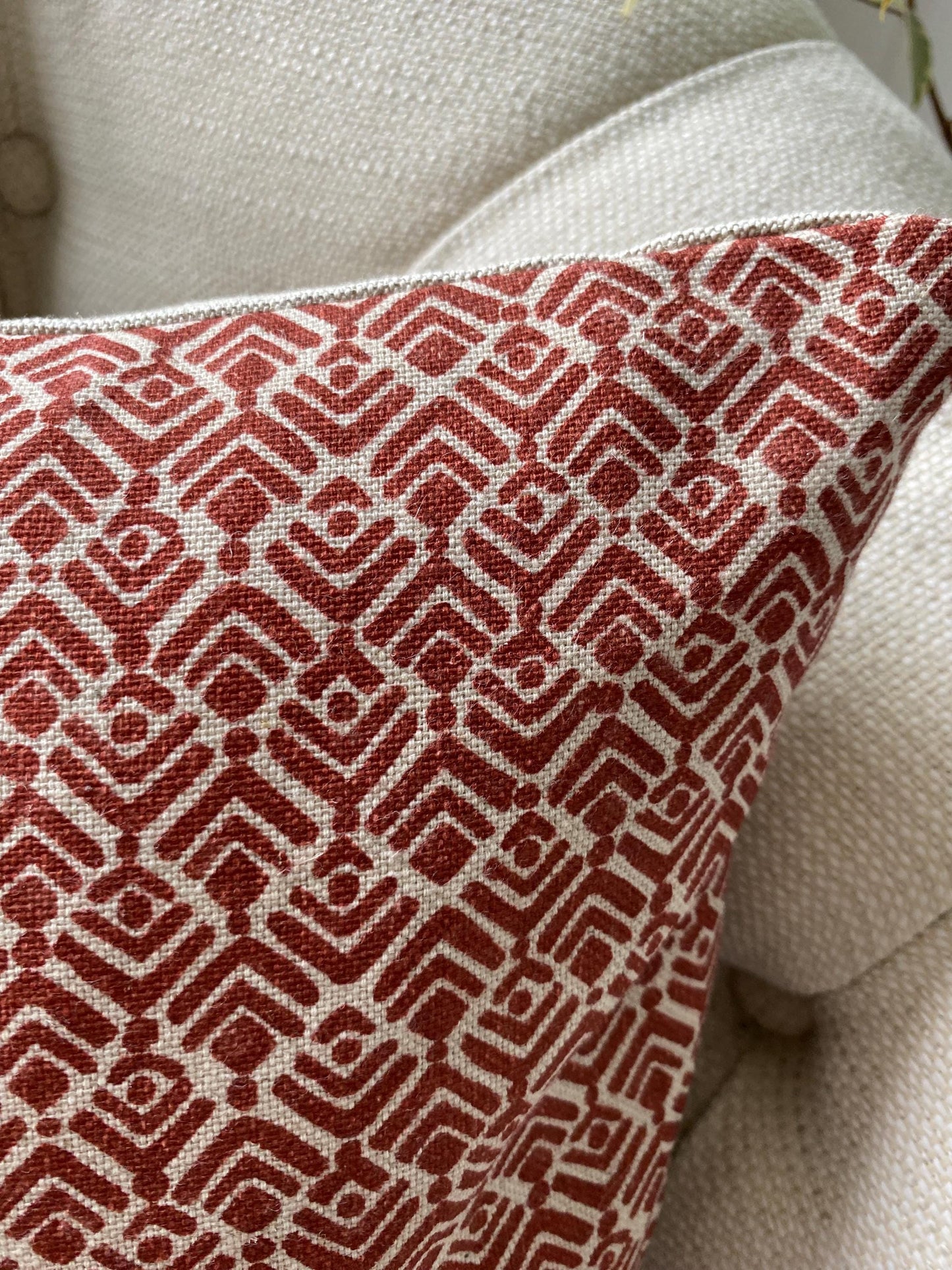 CALOR - Handmade cushion cover in grey, copper or paprika cotton and linen fabric