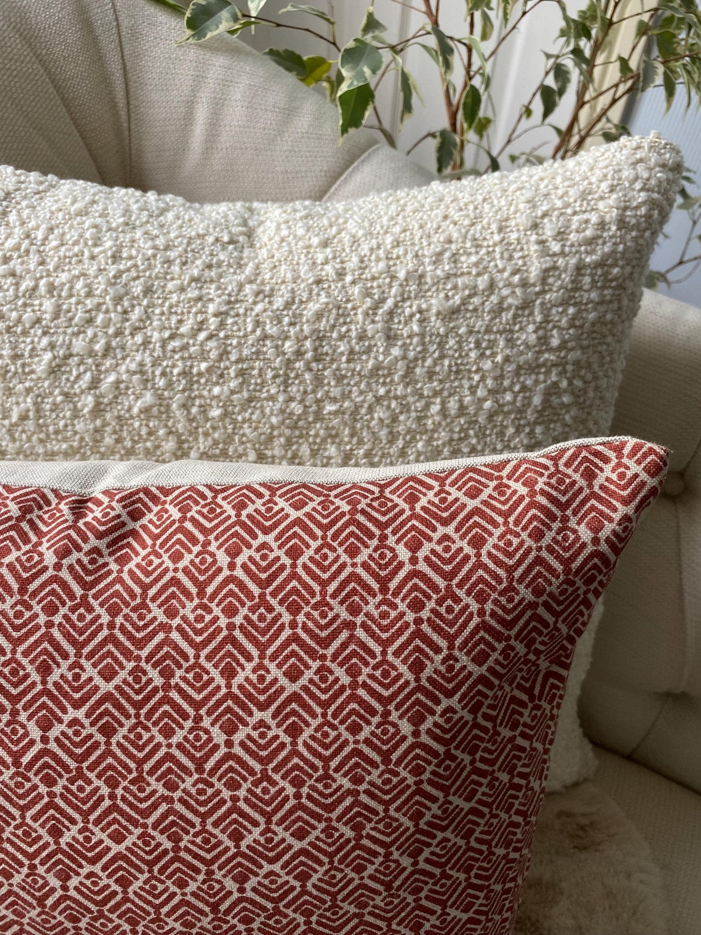 CALOR - Handmade cushion cover in grey, copper or paprika cotton and linen fabric