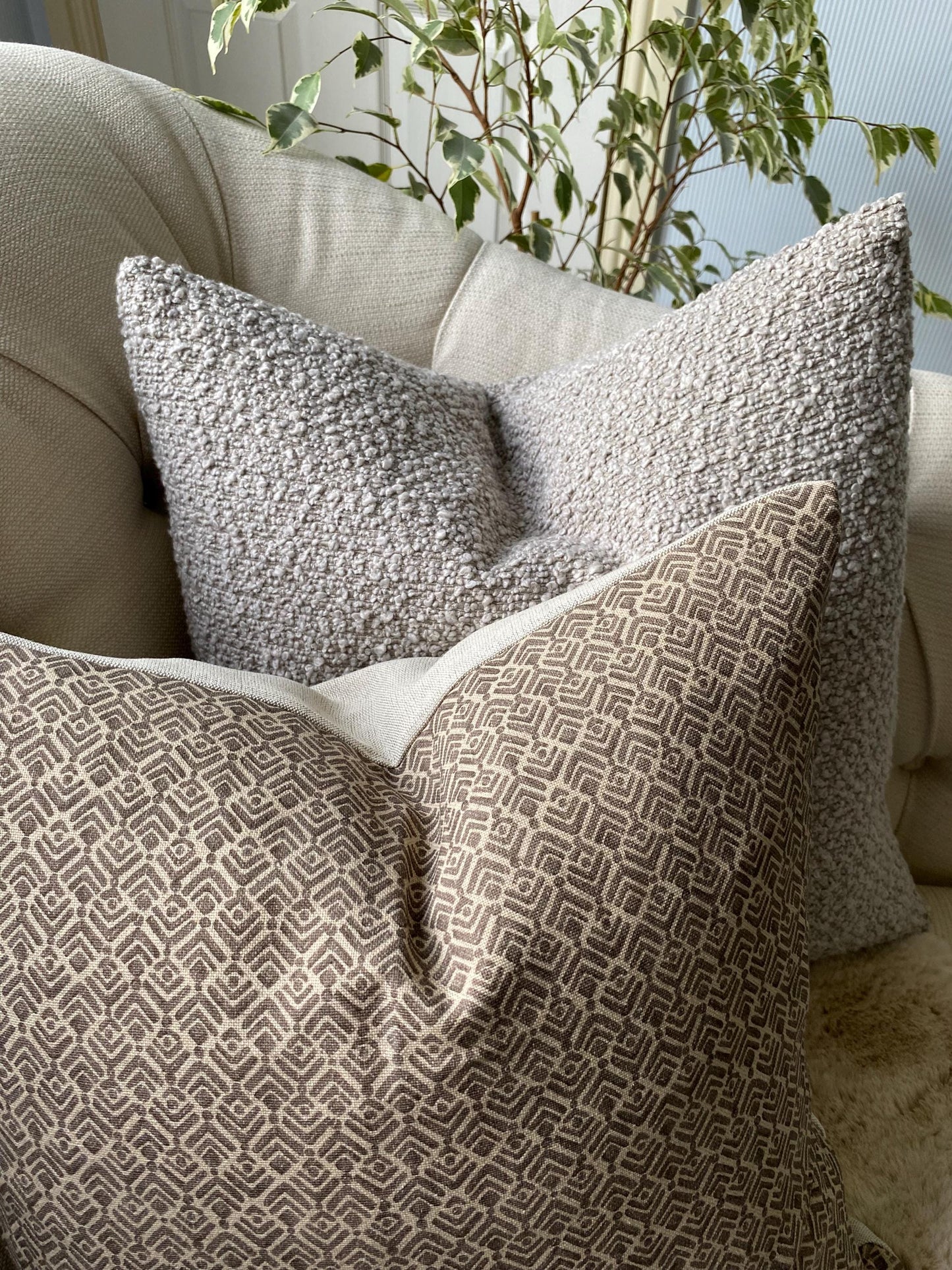 CALOR - Handmade cushion cover in grey, copper or paprika cotton and linen fabric