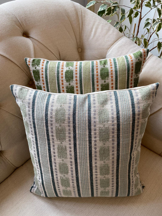 FLAVIA - Striped woven handmade fabric cushion cover
