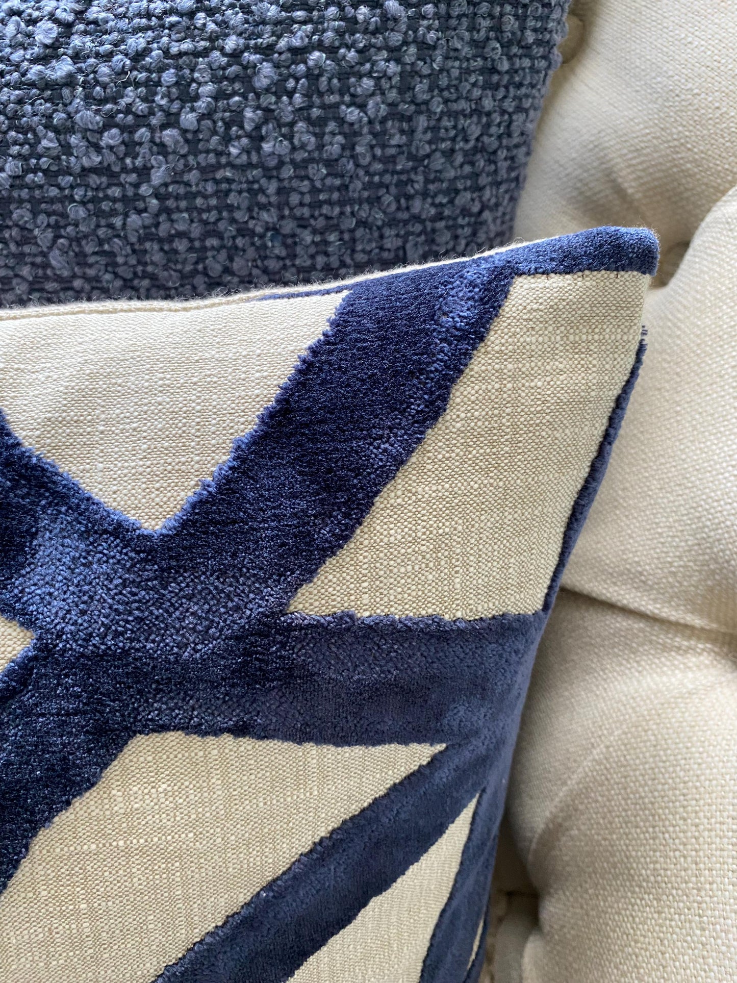 LIVIA - Velvet abstract patterned handmade cushion cover.