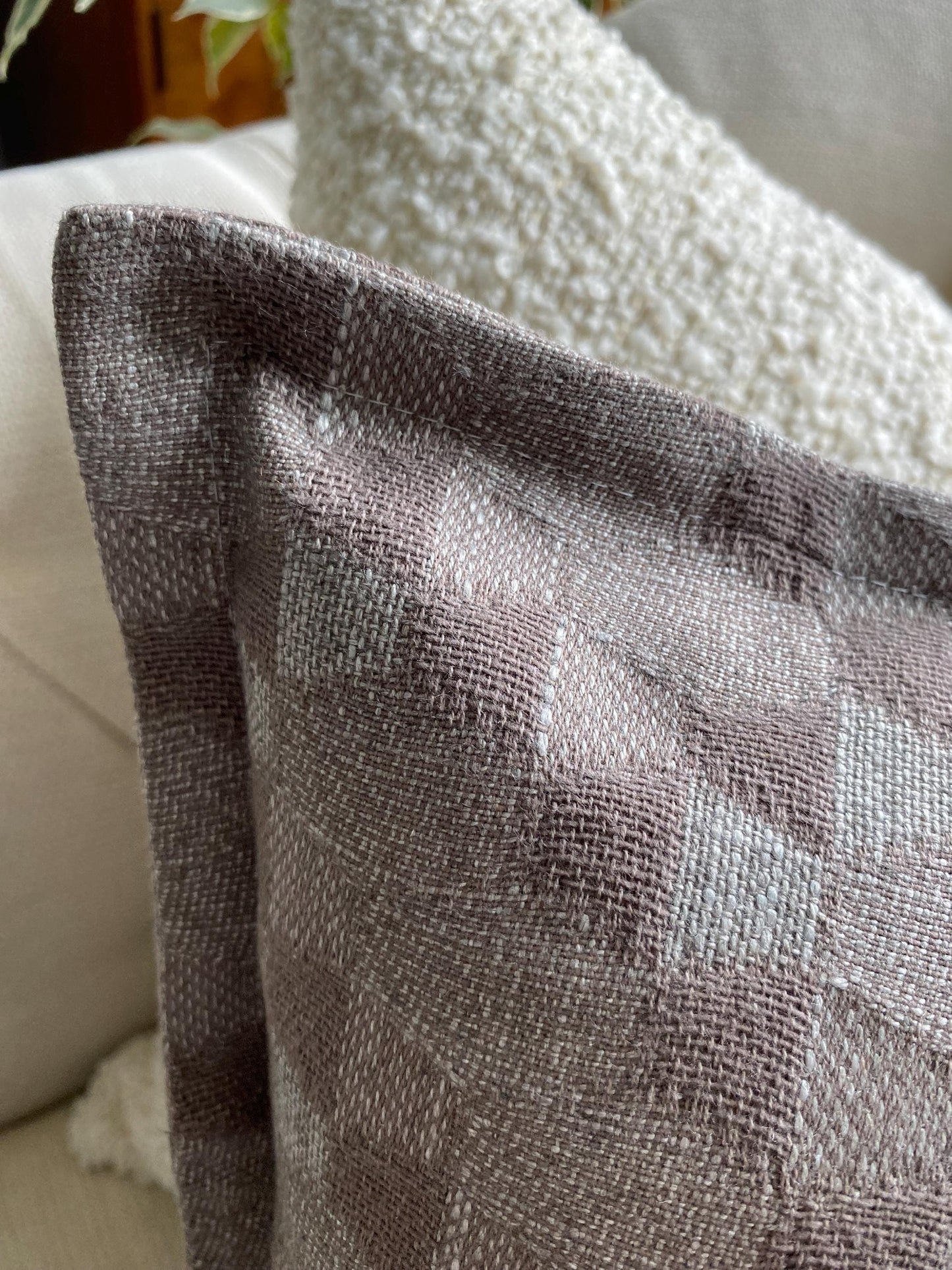 NOYA - Handmade gold or grey woven textured cushion cover.