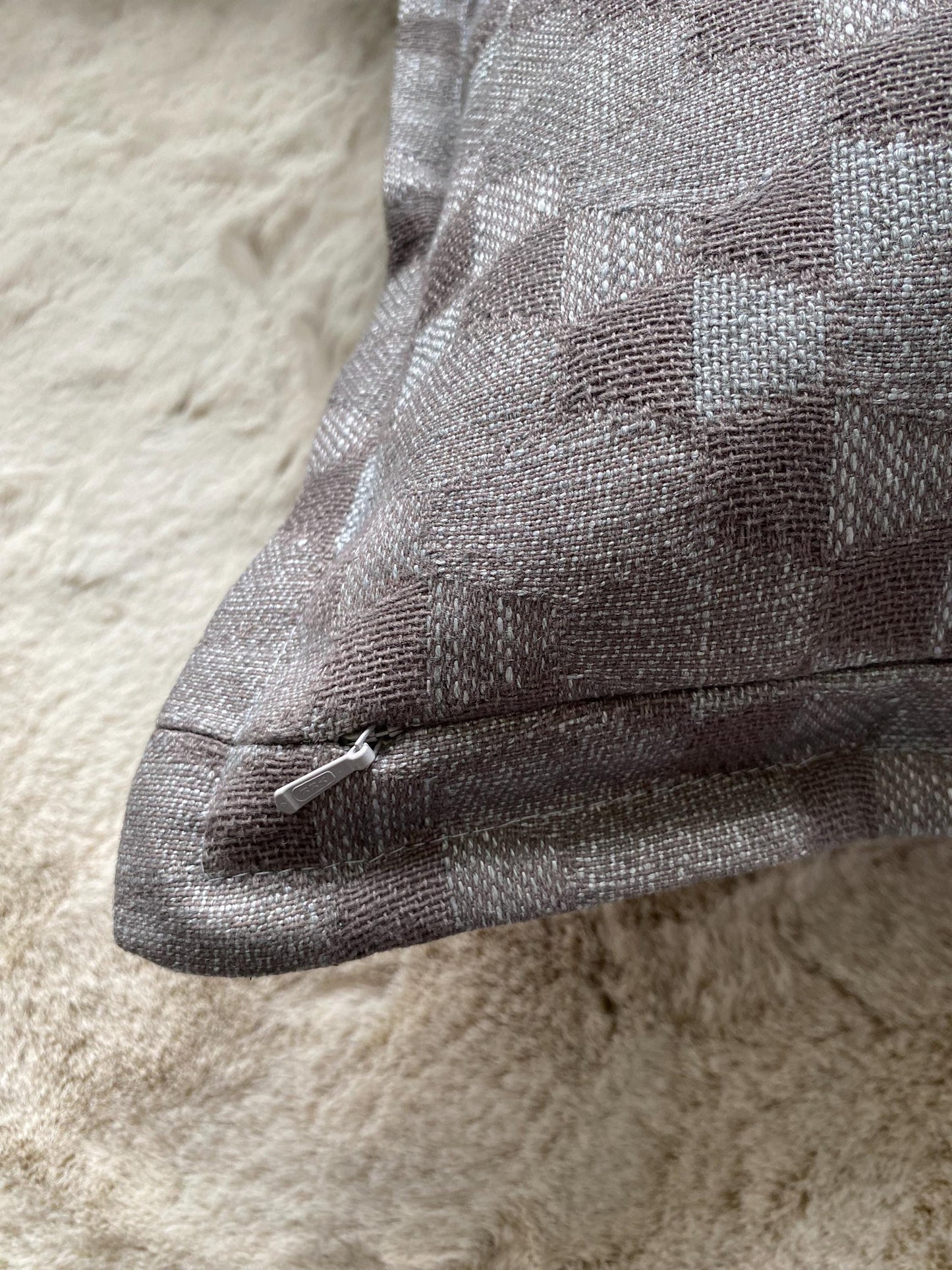 NOYA - Handmade gold or grey woven textured cushion cover.