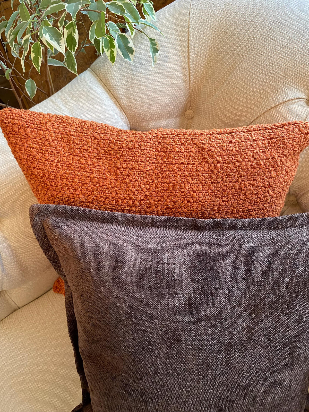 ILIV Glendale chenille fabric cushion cover - chocolate brown/cherry red/pistachio | VITTO