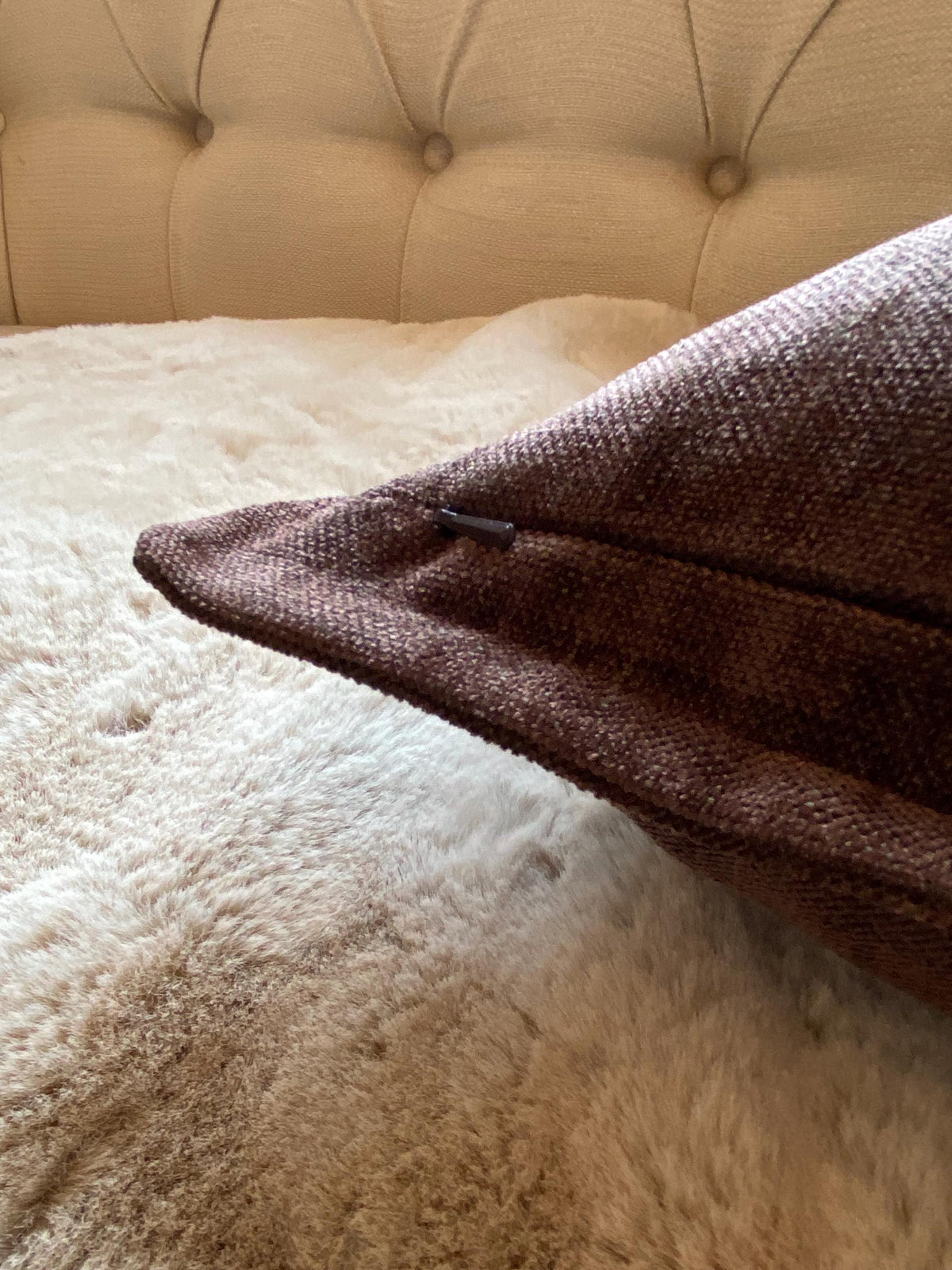 ILIV Glendale chenille fabric cushion cover - chocolate brown/cherry red/pistachio | VITTO
