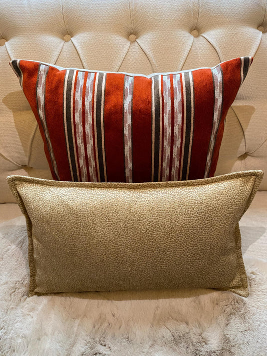 ILIV Amoli Garnet Velvet Striped Cushion Cover, 50cm | CARLA